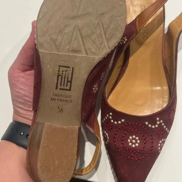 Sundance Minette Embroidered Leather Slingback 36 Boho Festival Bohemian Hippie - Picture 6 of 7